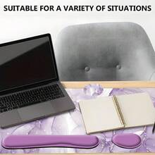 Purple Marble Pattern Mouse Pad & Keyboard Wrist Rest Set, Ergonomic Design For Home Office & Gaming - View 4