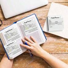 50 Pages/Book Book Review Sticky Notes, Self-Adhesive Memo Pad, Book Review Cards, Portable Reading Journal, Creative Reading Bookmarks, Gift For Readers, Multiple Sizes Available,School Supplies,Back To School - Trắng - Xem 3
