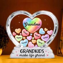 Grandma's Heart-Shaped Sweetheart 2D Flat - Personalized Acrylic Square Plaque - Meaningful Gift For Grandma On Mother's Day - As Shown2 - View 7