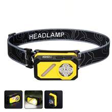 Linterna frontal brillante con clip, faro con sensor de múltiples fuentes de luz, recargable con pantalla, multifunción - lámpara de cabeza - Ver 11