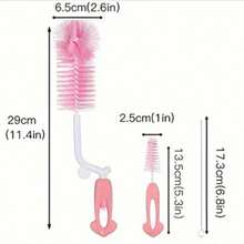 3pcs/Set 360° Rotating Feeding Milk Bottle Brush Set - Multicolor - View 2