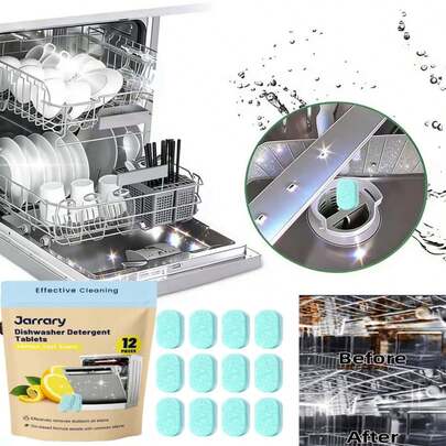 jakehoe 1pc 100ml Automatic Dishwasher Detergent, Dishwasher Cleaner, Degreaser, Descaler, Rinse Aid, All-In-One Formula For Cleaning Dishes, Pots, Pans, Cutlery, Removes Grease, Stains, Odors, Suitable For Household Dishwashers