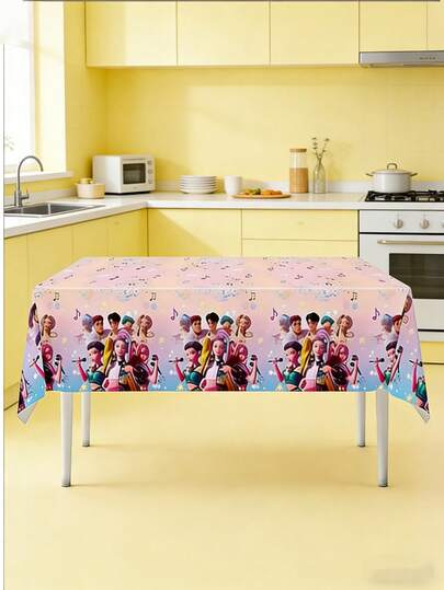 K-Pop, Anime, Movie Themed Birthday Party Disposable Tablecloth Set, Cute Party Decorations Suitable For Girls Birthday Gathering And Events