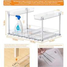 Yieach - Paquete de 2 organizadores de fregadero de cocina extraíbles debajo del gabinete organizador de fregadero de 2 niveles de 10.8 pulgadas de alto y organizador de almacenamiento debajo del - Transparente - Ver 4