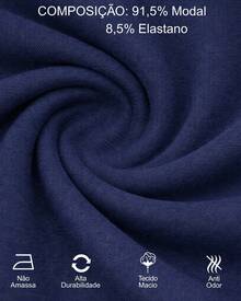 Tech Modal T-Shirt 92% Elastane 8% Modal Plain Anti-Odor Shirt For Men - Navy Blue - View 3
