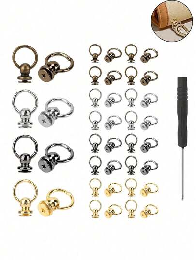 Este conjunto de herrajes de bolso de metal multicolor incluye argollas en D de metal y un destornillador. Es adecuado para la reparación y decoración de bolsos DIY, lo que le permite agregar asas, colgantes y correas para mejorar la funcionalidad y el estilo del bolso. Ideal para entusiastas del DIY, fabricantes de bolsos, artesanos y amantes de la moda. Adecuado para proyectos de bolsos DIY, reparación de bolsos, mejoras personalizadas de bolsos y proyectos de bricolaje en el hogar.