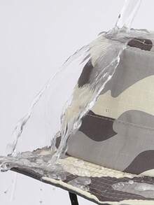 儿童迷彩速干耐用渔夫帽，1顶，可调节下巴带，防风防晒，适合露营、徒步、海滩、度假等场合。 - 1PC - 查看 6