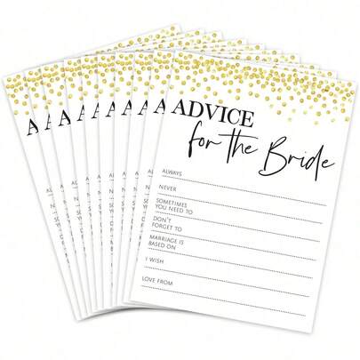 5/10/20 pièces Cartes de conseils pour la mariée, design de luxe avec modèle imprimé, idéal pour enterrement de vie de jeune fille et soirée de poule, accessoires de fête, meilleures cartes de jeu, activités de jeux de fête pour fournitures de faveurs de mariage