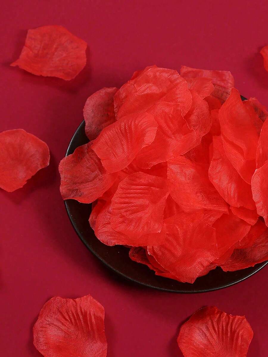 100/1000片人造玫瑰花瓣，无纺布材质，多层花瓣，散落花朵，求婚花材，最佳礼物 - 花瓣 - 查看 1