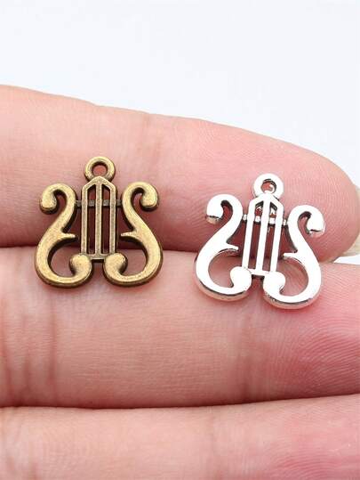 10 pièces Breloques pendentifs d'instruments de musique de 17x16mm pour la fabrication de bijoux DIY, collier, porte-clés, chaîne de téléphone, bracelet. Accessoires pour artisanat fait main