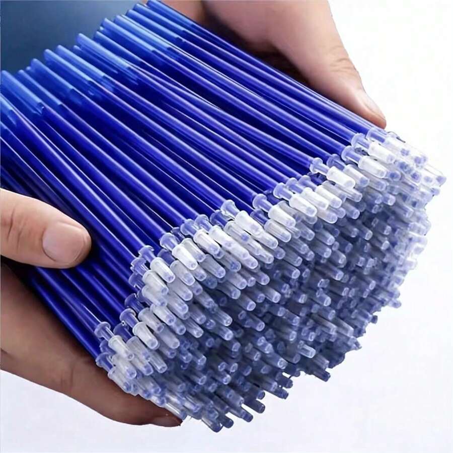 50pcs 0.5mm Erasable Gel Pen Refills - Large Capacity Blue/Black Ink, Washable, Great For School Writing! - Sets - View 1