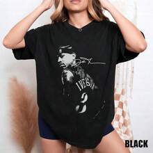 Iverson Vintage Co Mfort Colors Tee_ Basketball Legend Fan Shirt - 黑色 - 查看 1