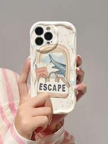 Travel Printed Cream Swirl Wave Edge Glossy Painted Anti-Drop Phone Case Compatible With IPhone 17pro/17Air /17/17promax16/11/16pro/16plus/16promax/16e/15Promax/13/14/12/XS/XR/7G/8P, Compatible With Samsung Galaxy 11/12Pro/12/12X/13Pro/14Pro/15Pro/X3pro/, Compatible With 10/9/Note9/12c/Note11pro/Note8Pro/9C/9a - Multicolor - View 2