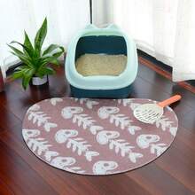 Alfombra para la caja de arena de gato, alfombra de PVC antideslizante para mascotas, atrapa el desorden y es fácil de limpiar - Naranja Coral - Ver 2