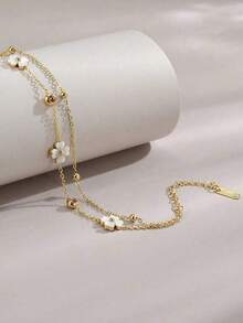 1pc Summer Bohemian Beach Vacation Casual Versatile Fashionable Exotic Travel Beach Ocean Style Layered Anklet - Multicolor - View 2