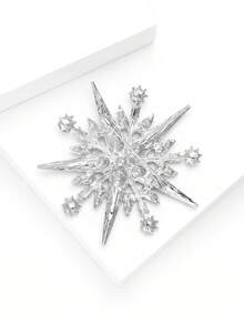 Luxury Rhinestone Snowflake Brooches - Fashion Creative Pins For Women Unisex Casual Party Jewelry Accessories / Friends Gifts Badges Decoration - Snowflake - View 7