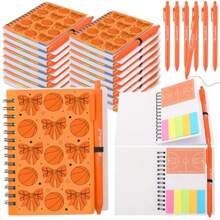 Resurhang 12 Set Basketball Notebook Gifts Orange Bow Basketball Notebook Ballpoint Pens for ing Supplies  Gifts Team Party Players Sports Lover Party Favor - como en la foto - Ver 7