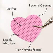 2000/1000/200pcs Nail Cleaning Wipes - Professional Lint-Free Nail Polish Remover Pads, Gel Cleaning Wipes, Unscented Manicure Prep And Finishing Cleaning Tool (Heart Shape) - Pink - View 7