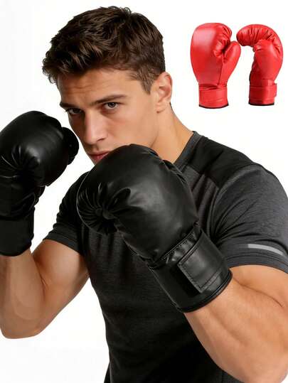 1pair, 2026 New Outdoor Adult And Children's Boxing Gloves, Fighting Sanda Protective Equipment, Professional Punching Sandbag Training Accessories, Fighting Boxing Gloves, Specialized Fighting Breathable Taekwondo Gloves (Adult Or Professional Athletes Shoot One Size Larger)