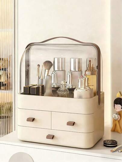 高端大容量化妆品收纳盒，梳妆台抽屉式收纳架，用于化妆品和珠宝
