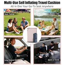Self Inflating Airplane Seat Cushion For Long Flights Portable Travel Cushion Airplane Seat Foam Travel Seat Cushion For Blancher Stadium Seat Pad Lightweight Pain Relief And Instant Comfort Oatmeal - 如圖所示 - 查看 7