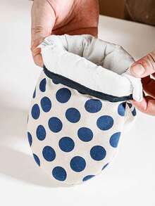 1pc Thick Microwave Oven Glove, Linen Heat Resistant Glove For Kitchen Baking, Oven And Steamer Use - View 3