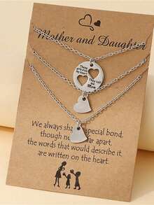 Family Jewelry Gift Set Heart Pendant Necklace For Mom And Daughters Mothers Day Special Sentimental - A - View 4