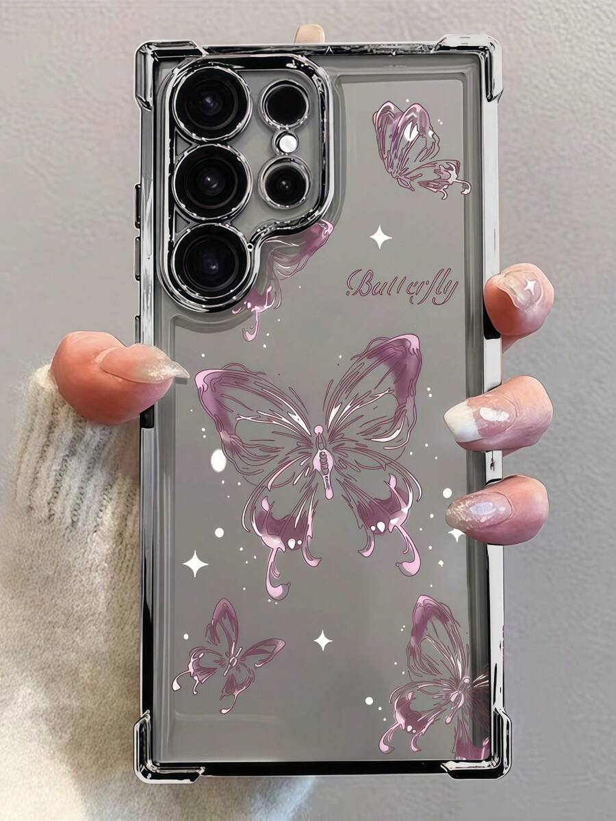 1件裝奢華銀合金金屬防撞星形裝飾創意蝴蝶鏡頭保護防震氣囊手機殼,適用於 S26/S26Plus/S26Ultra、S25Ultra/S25Plus/S25/S25FE、S24Ultra/S24Plus/S24/S24FE、S23Ultra/S23FE/S23/S23+、S22Ultra/S22/S22+、S21Ultra/S21FE/S21/S21+、S20Ultra/S20FE/S20/S20+、A73/A72/A55/A54/A53/A52、Note 14 Pro+ 5G、P30、Honor X6b、A74、C53、Narzo N53國際版,不適用於國內版,生日禮物 - 銀色 - 查看 1