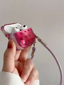 Raspberry Red Tie Dye Polka Dot Protective Case Compatible With Airpods Pro, 4, New Pro 2, Purple Lanyard Compatible With Airpods 3 Wireless Bluetooth 2/4 Soft Earphone Cover - Hot Pink - View 5