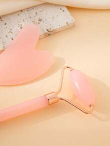 两件套刮痧按摩工具:1个双头按摩滚轮,1个心形刮痧板。面部按摩有助于减轻浮肿,舒缓柔嫩肌肤,令肌肤容光焕发。 - 多色 - 查看 9