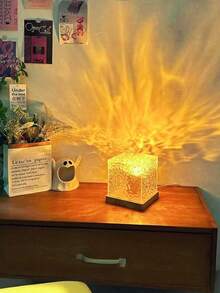 1pc 16-Color Aurora Borealis Wave Projection Lamp, Square Shape, Touch/Remote Control, USB Powered For Bedroom & Living Room Decor - Perfect Gift For Holidays & Birthdays - Multicolor - View 6
