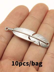 10 pièces Connecteurs de charme de plume 45x11mm pour la fabrication de bracelets, de colliers, de bijoux, d'artisanat fait main - Connecteur plume - Voir 11