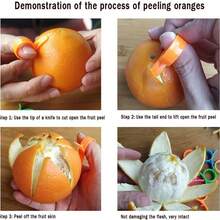 10 piezas Juego de peladores de limón y naranja, adecuado para pelar limones, naranjas y otras frutas cítricas, herramienta de cocina - Naranja Quemada - Ver 11
