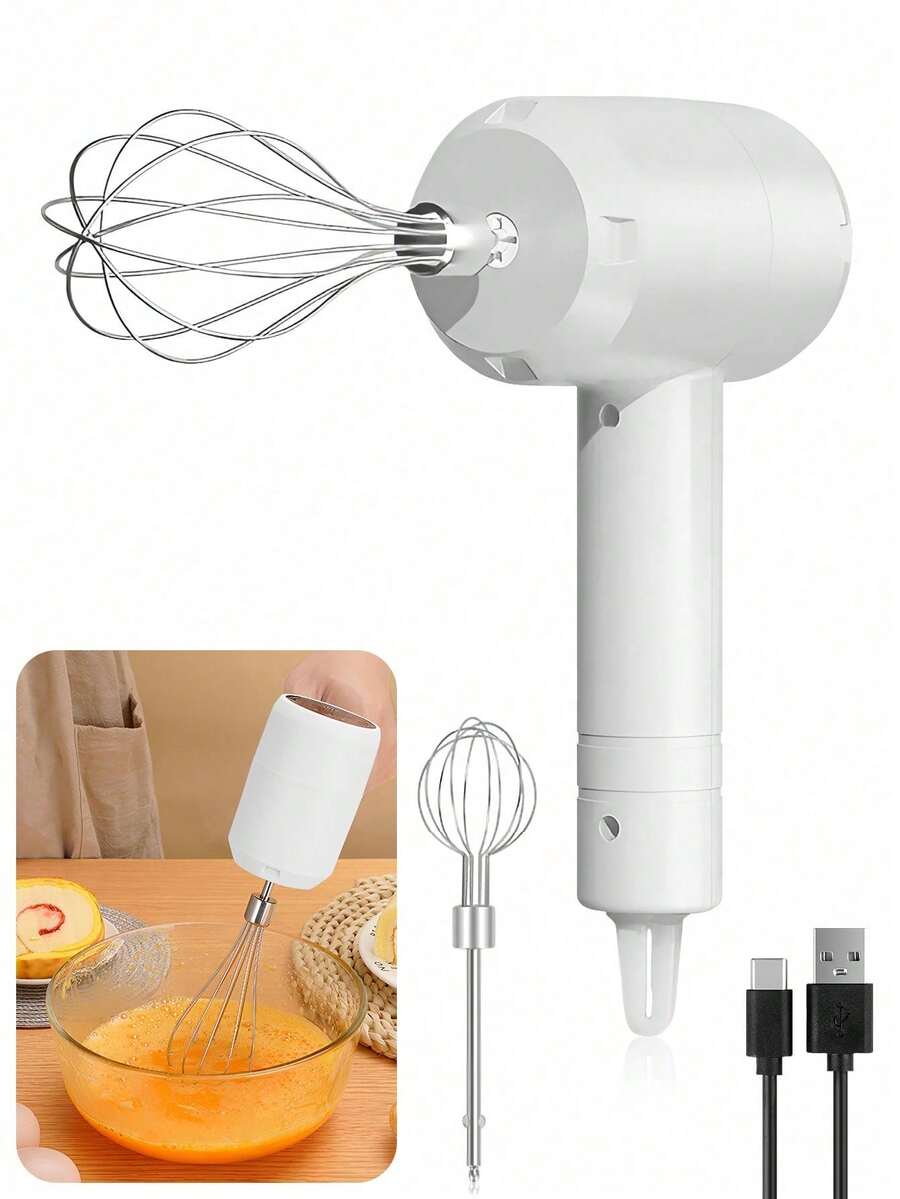 便携式USB充电无线手持搅拌机，三速电动搅拌器，奶泡器，家用烘焙蛋糕奶油搅拌机，不锈钢搅拌机