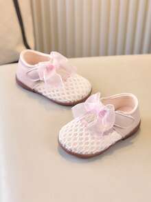 1 Pair Baby Girls' Summer New Lace Net Sandals, Flat Soft Bottom Casual Toddler Sandals - Pink - View 4