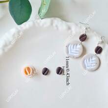 咖啡豆饰品制作套装、咖啡拿铁拉花软陶耳环切割器、食品饮料系列饰品制作软陶切割器 - 米色 - 查看 7