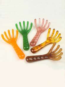 1 chiếc bàn chải massage da đầu hình ngón tay, làm bằng nhựa hổ phách, thiết kế 5 móng tròn, liệu pháp massage da đầu, thư giãn và giảm đau cơ, món quà ngày lễ hoàn hảo, dụng cụ gãi da đầu hình thuôn dài, bàn chải 5 móng, lược massage cạo Gua Sha. - Nhiều màu - Xem 8