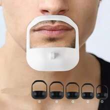 5pcs Men's Beard Shaping Tool Kit, ABS Material Beard Stencil Prints Allows You To Outline And Trim Various Beard Styles Like Curved Or Straight Sideburns, Goatee And Mustache Grooming Set, Time-Saving - Multicolor - View 3