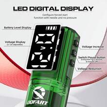 DQFART 紋身筆套裝－無線紋身槍套裝，紋身機套裝，包含 1400mAh 電源供應器、10 支紋身針、7 色紋身墨水，適合初學者與紋身師的完整紋身套裝 - 彩色 - 查看 5