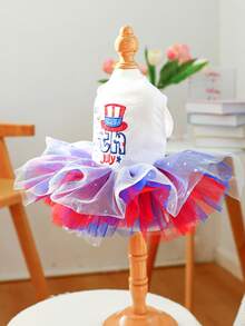 PETCIRCLE 1pc Pet Clothes, Dog/Cat Dress, Thin Tulle Skirt For Small Dogs, Spring/Summer New Arrival - American Tulle Skirt - Multicolor - View 6