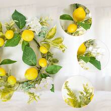 Artificial Lemon Wreath, Fruit Wreath With Yellow Lemons And Artificial Green Leaves, Suitable For Door, Window, Wall Decor, Holiday Decoration - Multicolor - View 4