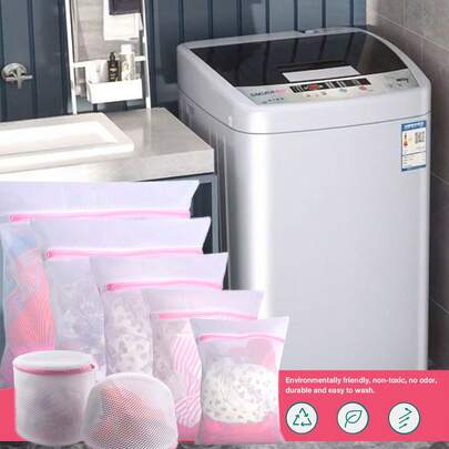 1/3/4个装拉链网眼洗衣袋，蜂窝状洗衣袋，适用于衣物、衬衫、胸罩、袜子、连裤袜、内衣，旅行收纳袋，简约风格，适合春夏