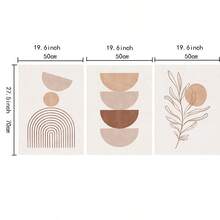 3幅波西米亚几何花卉印花帆布画，复古赤陶色海报，波西米亚抽象墙面艺术装饰画，适用于卧室、办公室、客厅、家居，无框 - 彩色 - 查看 11
