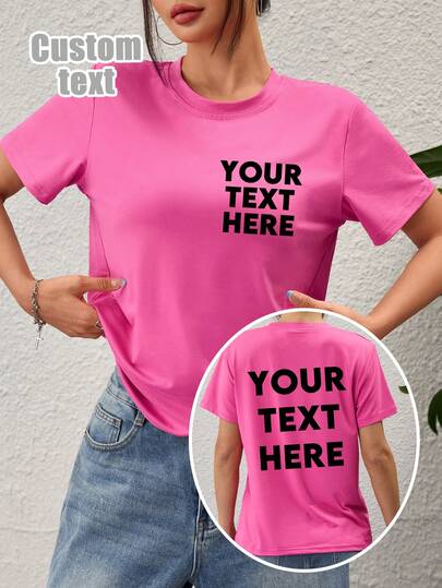 Áo phông nữ thiết kế theo yêu cầu - Tùy chỉnh mặt trước và mặt sau của áo, thêm văn bản, chọn phông chữ và màu sắc, và tạo ra chiếc áo phông độc đáo của riêng bạn. Thiết kế một chiếc áo phông in cá nhân hóa, hoàn hảo làm quà tặng cho bạn gái, áo phông hẹn hò cho cặp đôi, và phù hợp cho các dịp kỷ niệm, sinh nhật, ngày lễ và các dịp khác. Áo phông thiết kế theo yêu cầu, áo nữ, áo phông in chữ theo yêu cầu, áo phông ngắn tay nữ, áo kiểu.