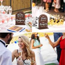 Wood Wedding Bar Sign With Stand - Rustic Table Sign For Wedding Decor, Wooden Wedding Signs For Reception - 婚禮座位安排表 - 查看 12
