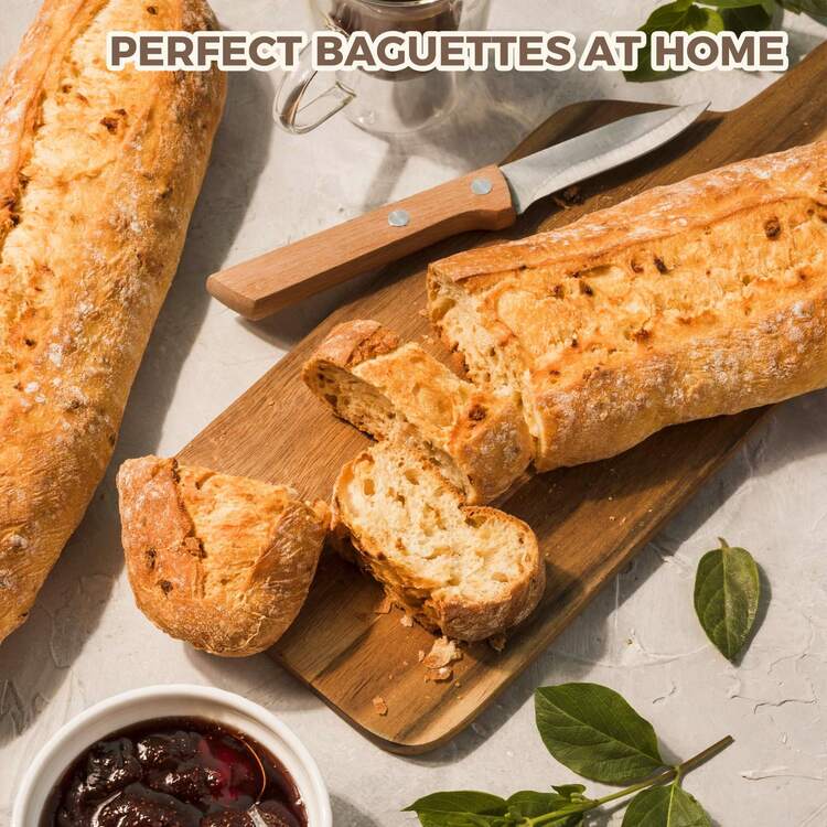 1 khay nướng bánh mì baguette dày, chống dính, thích hợp để nướng bánh mì Pháp, bánh mì baguette cỡ 2/3/4, khay nướng bánh mì baguette màu đen hoặc dụng cụ nướng bánh mì chua, hoàn hảo để tạo lớp vỏ giòn vàng nâu. - Xem 5