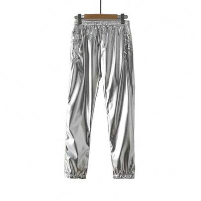 2026 Men's Spring-Autumn Casual Trousers, Shiny Performance Wear, Loose Fit Team Trousers, Stage Wear.