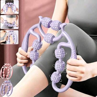 1 Piece Leg Massager With 9 Wheels, Muscle Relief Roller, Unblocking, Kneading And Relaxing, For School, Back To School, Travel, Household Essentials, Spa, Massage Tool