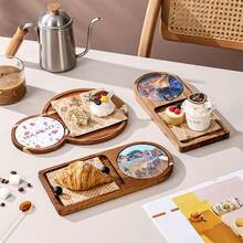 创意甜点摄影托盘，下午茶点心单人餐盘，面包展示相思木托盘 - 彩色 - 查看 8