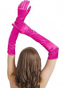 女士长款缎面手套，长度至肘部，适合 1920 年代歌剧茶会服装、新娘晚礼服 - 多色 - 查看 5